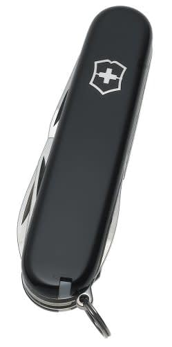Victorinox Tinker Swiss Army Knife, 12 Function Swiss Made Pocket Knife with 2 Blades (Large and Small), Screwdriver and Wire Stripper - Black