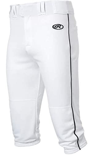 Youth Baseball Pants Knicker Fit Piped Multiple Colors White Black Large