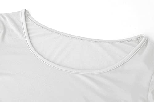 Small White Long Sleeve Crop Top for Women Workout Shirts