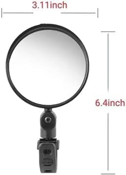 2Pcs Black Adjustable Rear View Mirror for Bikes, Universal Rearview Mirror for Handlebars, Wide Angle Acrylic Convex Safety for Adult Bikes/Kids/Road/Mountain Bike, Cycling Accessories