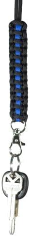 Survival Paracord Lanyard Neck Strap for Keys, Badges & IDs with Whistle