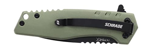 EDC Folding Knife 6.5in AUS-10 Steel Blade Green Aluminum Handle Locking Blade
