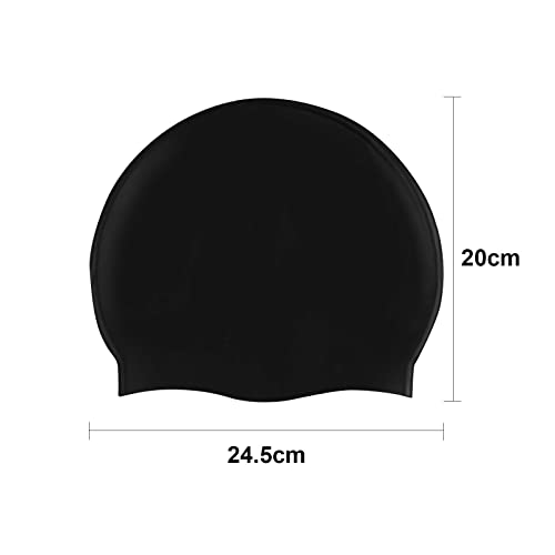 Extra Large Swimming Cap Adult Waterproof Swimming Cap Women Men Elastic Silicone Swim Pool Hat Beach Surfing Long Hair Bathing Cap Ears Protection Swim Cap