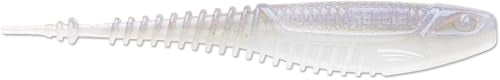 Soft Plastic Swimbait Minnow for Fishing - Natural Swimming Action, 4-1/4 Inch Albino Shad
