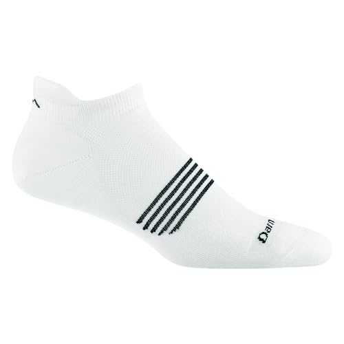 Darn Tough Men's Element No Show Tab Lightweight Running Socks - Large White