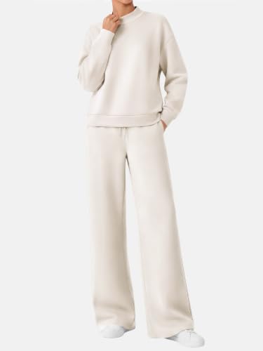 EFAN Womens Sweatsuits 2 Piece Modal Lounge Set - Small Beige