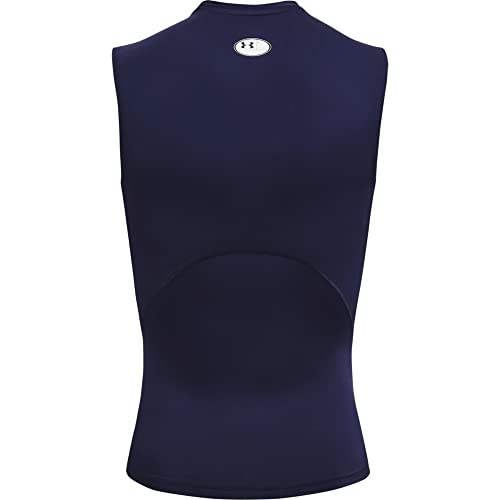 Under Armour Men's HeatGear Compression Sleeveless T-Shirt - Medium / Midnight Navy/White