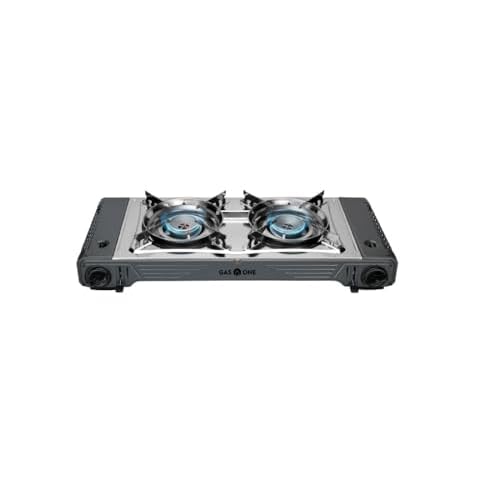 GasOne 2-Burner Portable Camp Stove - High Output 15,300 BTU - With Durable Carrying Case, Automatic Ignition, Safety Features, Perfect for Camping, Hiking, Tailgating, and Emergency Preparedness