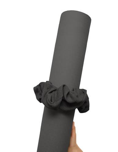 Dark Gray Yoga Mat Scrunchie & Strap Carrier for Pilates & Exercise