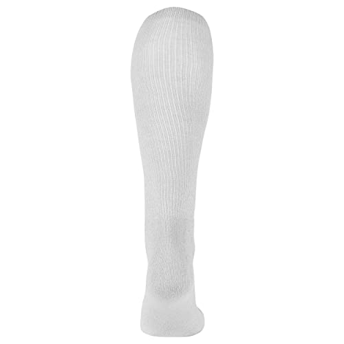Large White Multi-Sport Athletic Compression Socks for Baseball, Softball, Football & Soccer