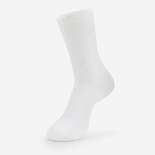 Thorlos Mens Walking Thick Padded Crew Socks Large White 3 Pair Pack