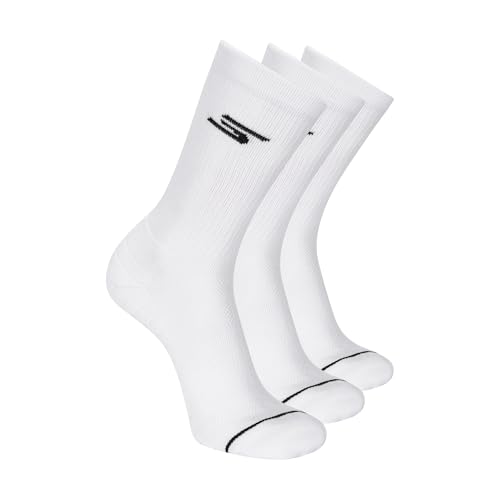 Skechers Men's 3-Pack Performance Pickleball Crew Socks - Odor Control & Mesh Ventilation - Size 10-13 - White