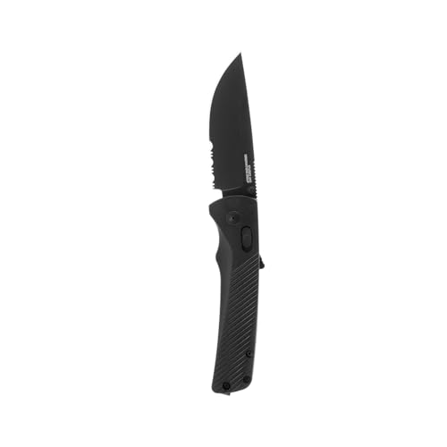 SOG Flash AT Daily Carry Ambidextrous Partially Serrated Pocket Folding Knives Ergonomic Handle D2 Steel Blade