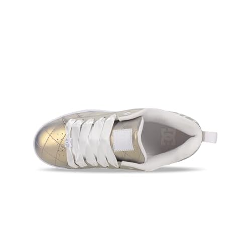 DC Shoes Women's Court Graffik Sneaker, LT. Gold, 5