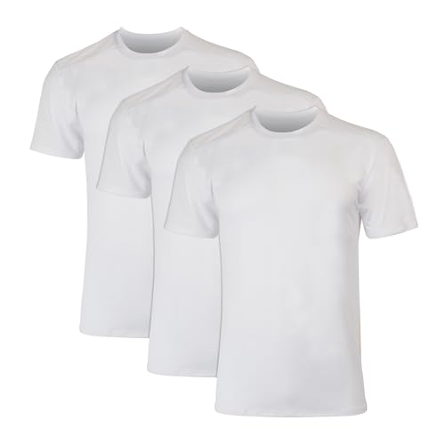 Hanes Men's Moves Mesh T-Shirt Large White Moisture-Wicking Active Tee