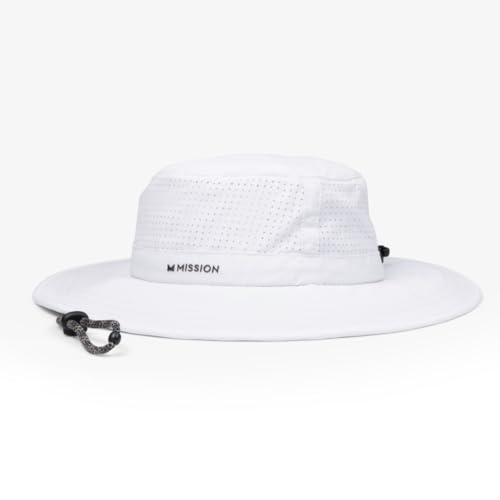 MISSION Cooling UPF Boonie Hat - Unisex Sun Hat for Hiking, Beach & Fishing - White Variant