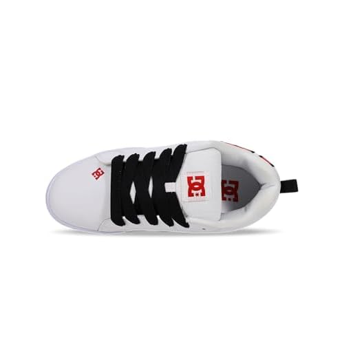 DC Men's Court Graffik Skate Shoe, White/RED, 6.5