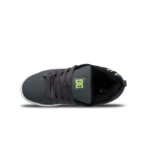 DC Men's Court Graffik Skate Sneaker Shoe, Grey/Black/Green, 9