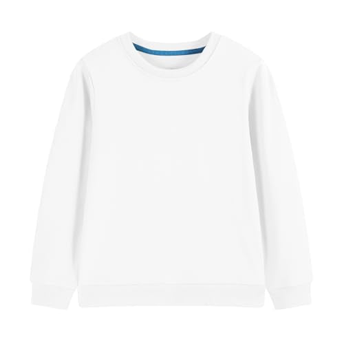 Unisex Kids Crewneck Sweatshirt Toddler Long Sleeve Tops Fall Comfy and Soft Pullovers for Boys and Girls 2-14 Years