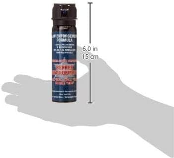 4 oz. Splatter Stream Pepper Spray for Self Defense - Maximum Police Strength 10% OC Formula, Emergency Personal Protection, Flip Top Safety for Quick and Accurate Aim