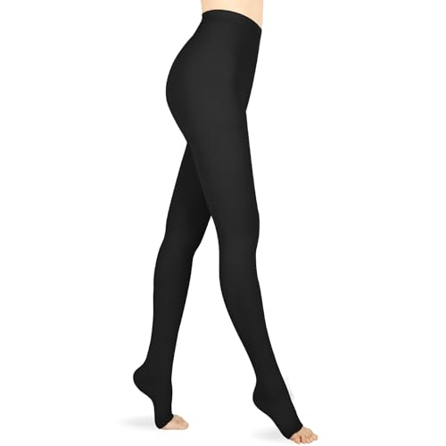 15-20 mmHg Compression Pantyhose for Women, Medical Compression Stockings, Open Toe Compression Leggings,Waist High Compression Tights for Edema, Varicose Veins, Swelling, Pregnant,Nurses, Athletes