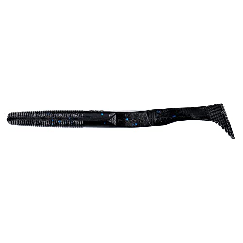 5-Inch Swim Senko Soft Fishing Bait - Black with Large Blue Tail