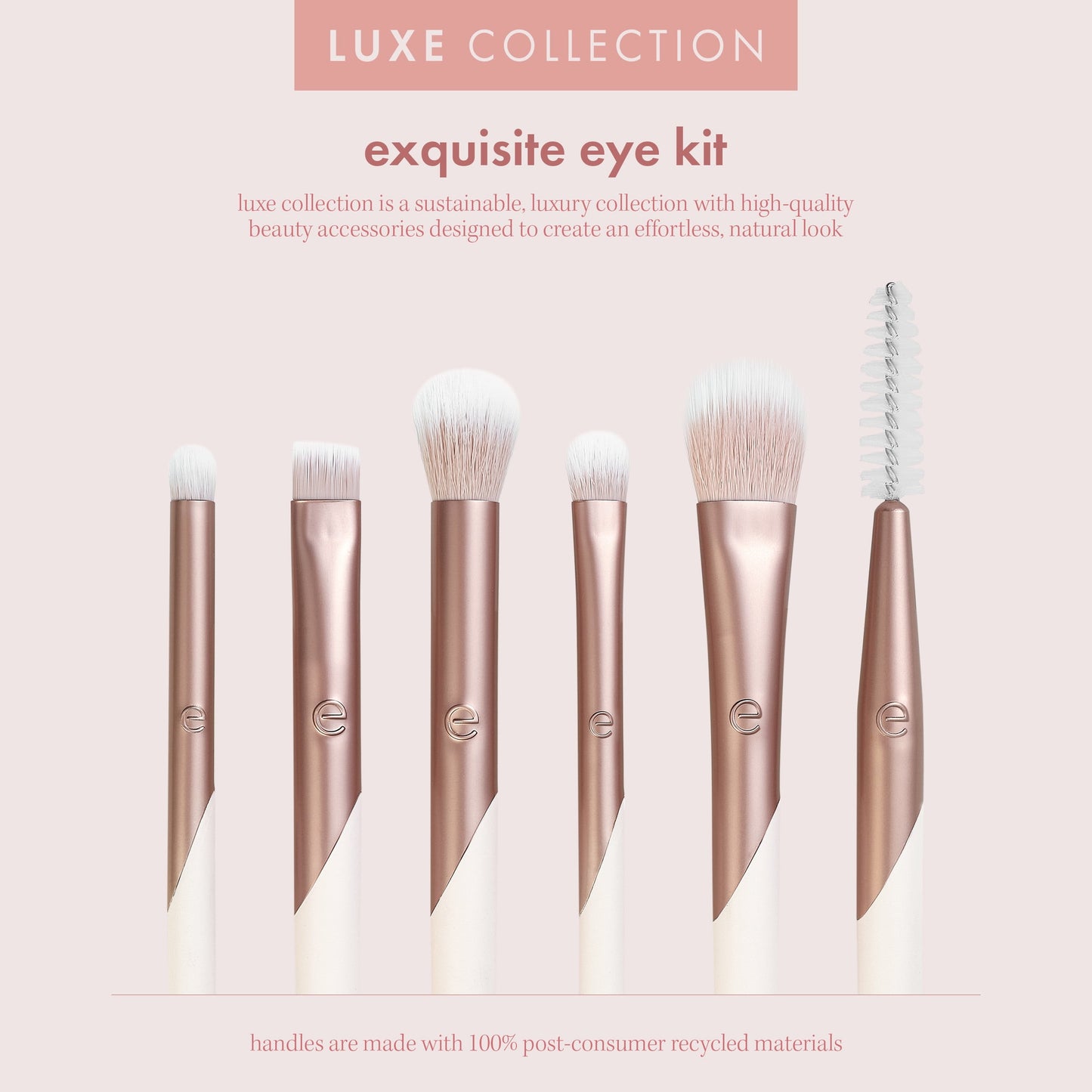 EcoTools Luxe Professional Eye Makeup Brush Set | 6-Piece Kit for Eyeshadow & Eyeliner