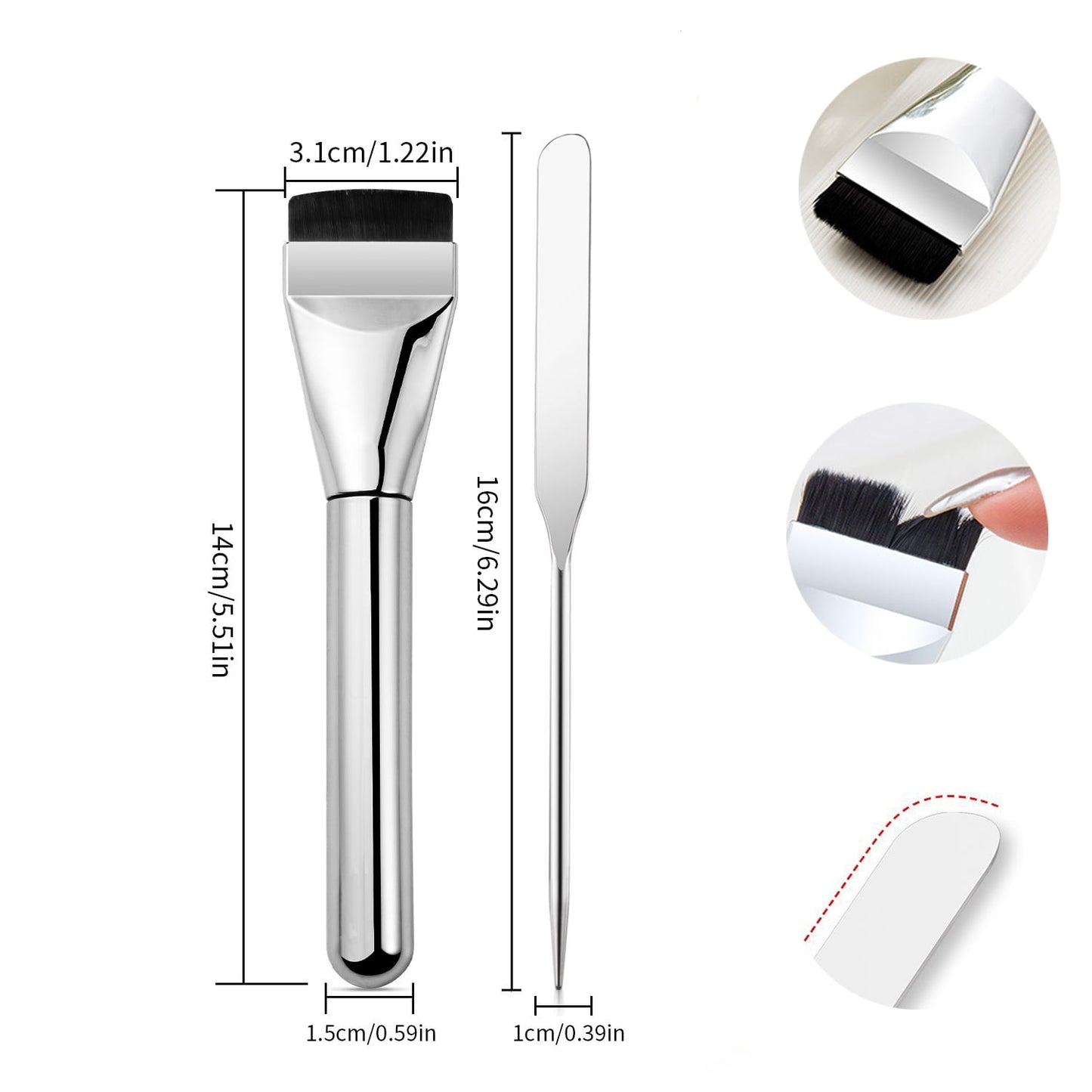 DUAIU Flat Head Foundation Brush | Aluminum Tube | Seamless Makeup Application