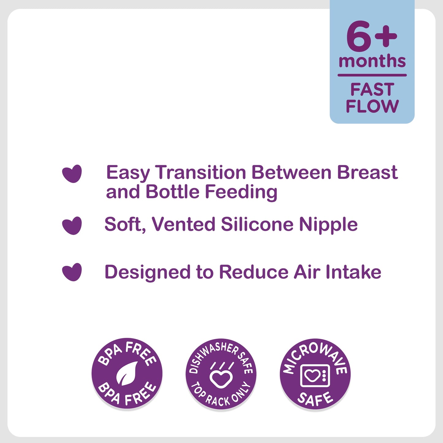 Parent's Choice Wide Neck Silicone Nipples | 6+ Months | 3-Pack
