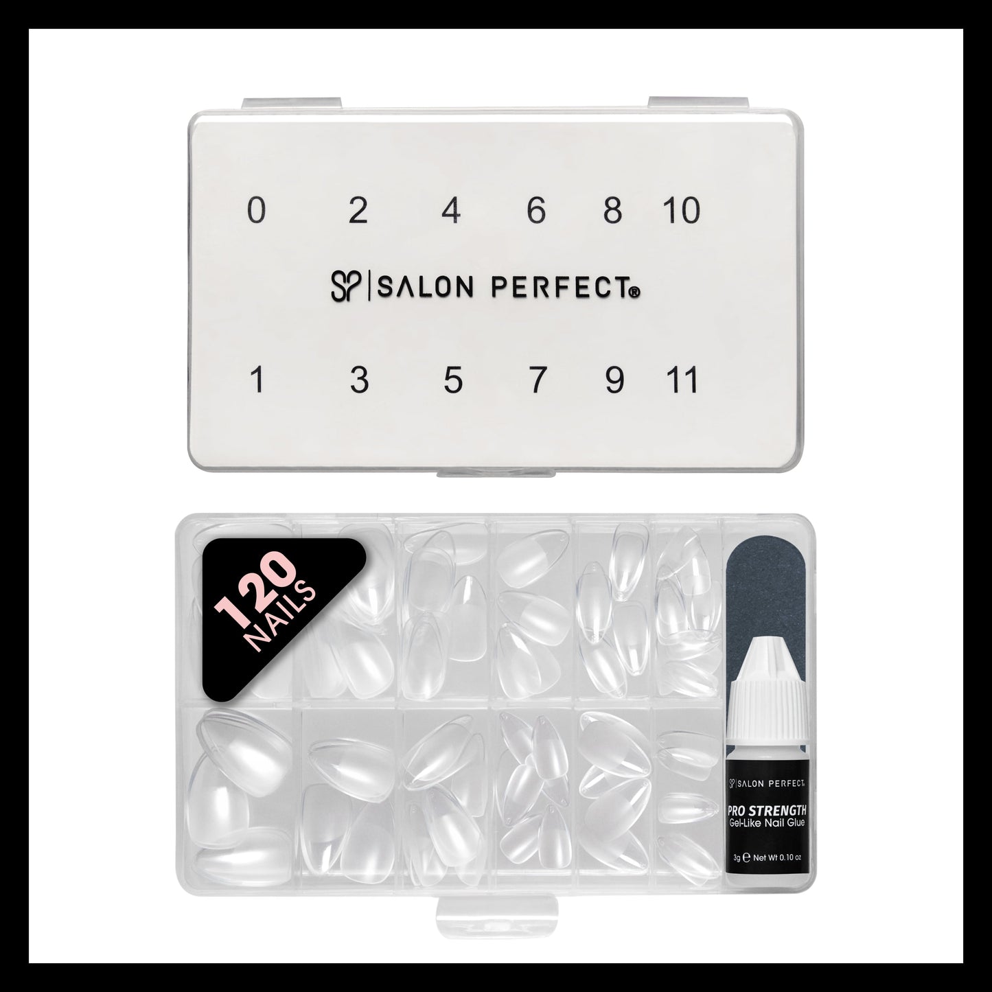 Salon Perfect 307 Gel X-Tension Clear Press-On Nails | Medium Almond Tips