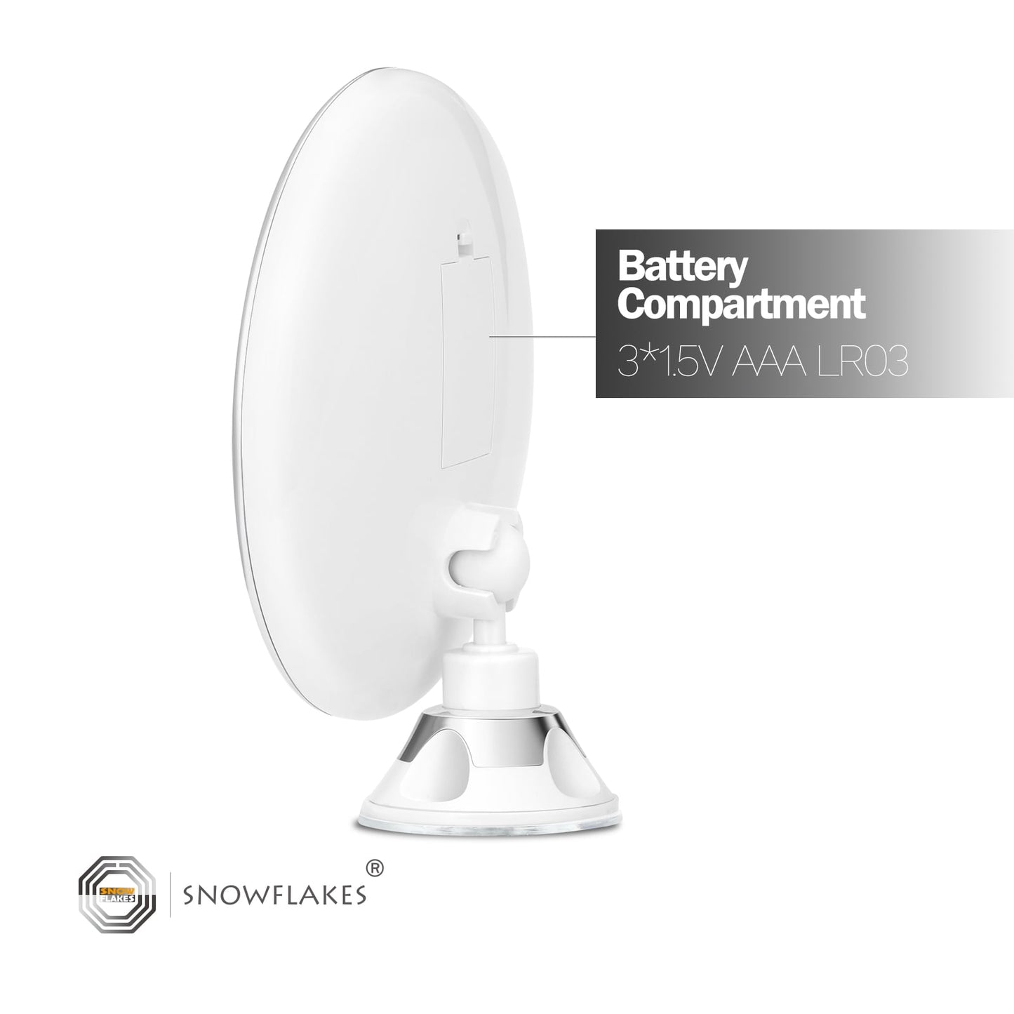 10X Magnifying Lighted Mirror | 3 Modes | Suction Cups | 360° Swivel