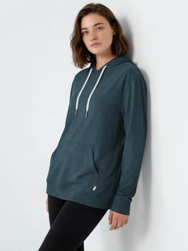 ODODOS Women's Oversized Hoodie Navy Heather Medium - Ultra Soft Pullover with Kangaroo Pocket