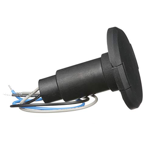 One Size Marine Light Base - 3-Pin Round Plug-In for Attwood Pole Lights, Black
