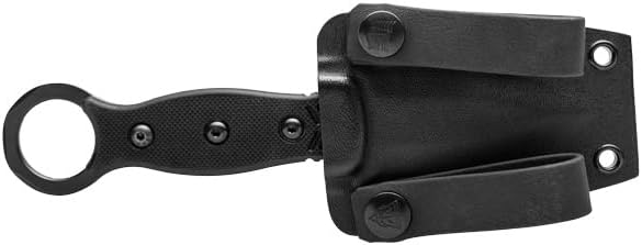 Tops Knives I.C.E Dagger Full Tang Fixed Blade- Black Cerakote Blade Finish-Black Kydex Sheath