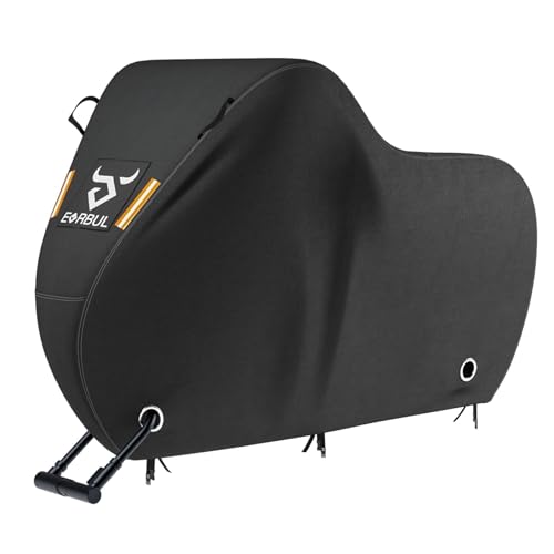 EVERBUL Bike Cover for 1 or 2 Bike 79'' L x 30'' W x 44'' H, Outdoor Waterproof Bicycle Covers with Lock Hole, 420D Heavy Duty Fabric Rain Sun UV Dust Wind Proof for Mountain, Road Bike, EBike
