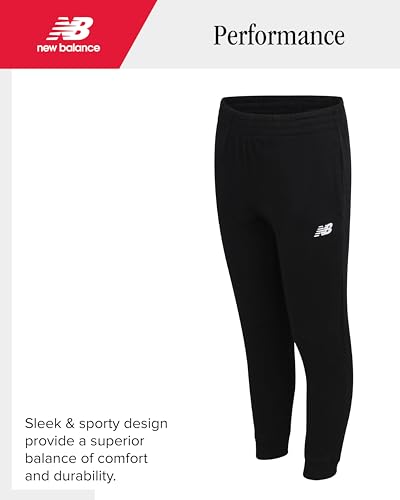New Balance Boys 3-Piece Pullover Hoodie, Graphic Tee & Jogger Pants Set - Deep Black, Size 8