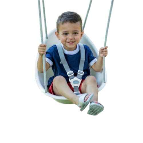 Swurfer Coconut Toddler Swing ? Comfy Baby Swing Outdoor, 3- Point Adjustable Safety Harness, Secure, Safe Quick Click Locking System, Blister-Free Rope, Easy Installation, Ages 6-36 Months