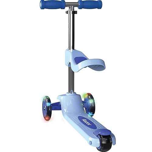 Razor Rollie, 3-Wheel Scooter for Younger Children, Seated and Stand-Up Riding Options, Light Up Wheels