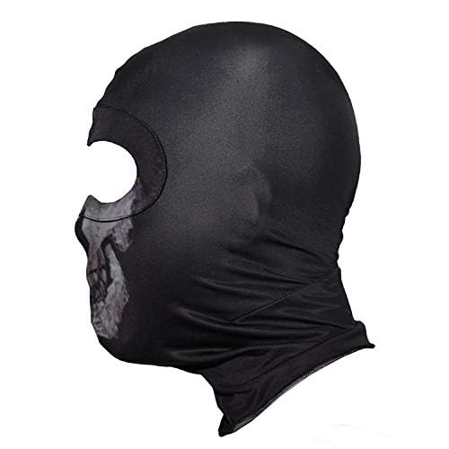 Fabric Ghost Mask Balaclava Skull Hood Gray for Costume and Cosplay