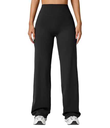 Women’s Wide Leg Yoga Pants Small Black High Waist Athletic Trousers