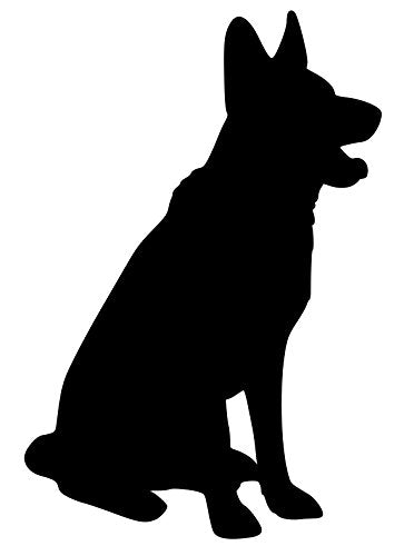 German Shepherd Vinyl Decal - Dog Puppy GSD Alsatian Wolf Canine - 3.5x5 Inches Black