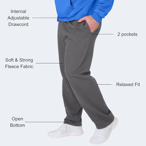 Men's EcoSmart Fleece Lounge Pants - Medium Smoke Gray