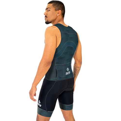 SLS3 Triathlon Suits Mens - Premium Trisuit Triathlon Men - Sleeveless, Quick Drying Tri Kit with Large Back Pocket