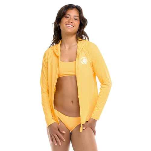Body Glove Womens Mandie Zip Front Hoodie Rashguard with UPF 50Rash Guard Shirt