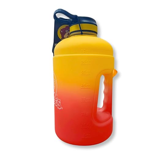 64 oz Hydration Water Bottle Jug with Wide Mouth & Leak-Proof Lid - Gold to Red