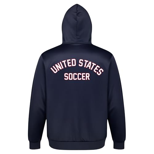 US Soccer USMNT Full Zip Hoodie - Unisex Adult Navy X-Large, Sideline Variation