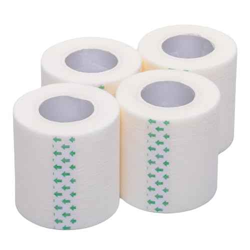 Vakly Paper Medical Tape with Dispenser 2"x10 Yards for Emergency First Aid [4 Rolls + Dispenser] Lightweight Breathable Microporous Adhesive Latex Free Hypoallergenic Bandage & Wound Dressing Tape
