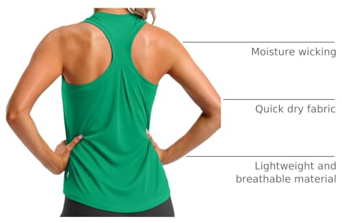 Women's Green Racerback Workout Tank Top - Medium Size