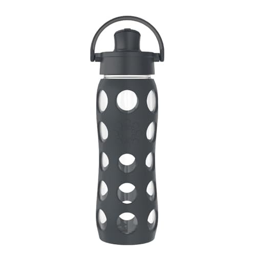 Lifefactory 22oz Glass Water Bottle with Active Flip Cap - Carbon