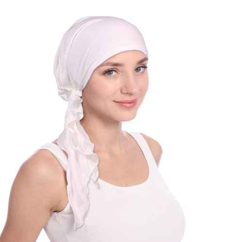 Pre Tied Chemo Head Scarf for Women - Slip On Bandana Headwrap Caps Cancer Turban Sleep Hair Cover Hat